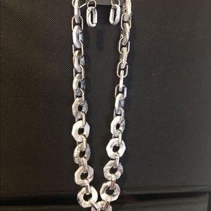 Paparazzi white marble necklace set